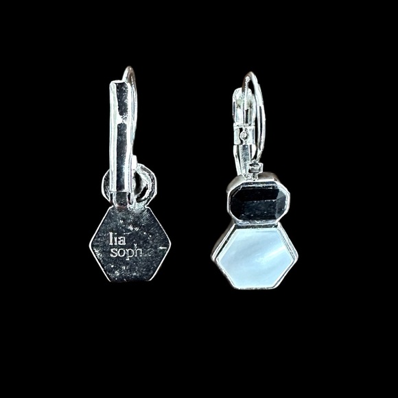 Elegant LIA SOPHIA Silver, Onyx, Opal Necklace and Earring Set - NWOT - Picture 6 of 6